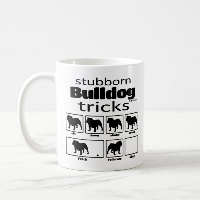 Stubborn Bulldog Tricks Kaffeetasse (Links)