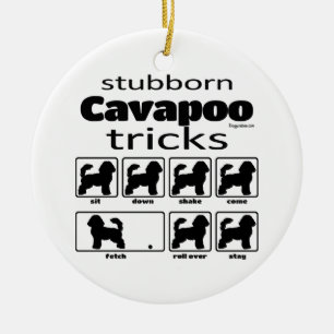Stubborn Cavapoo Tricks Keramik Ornament