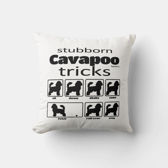 Stubborn Cavapoo Tricks Kissen (Vorderseite)