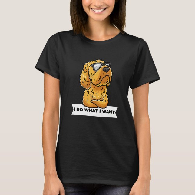 Stubborn Cockapoo Dog Spoodle mit Sonnenbrille T-Shirt (Vorderseite)