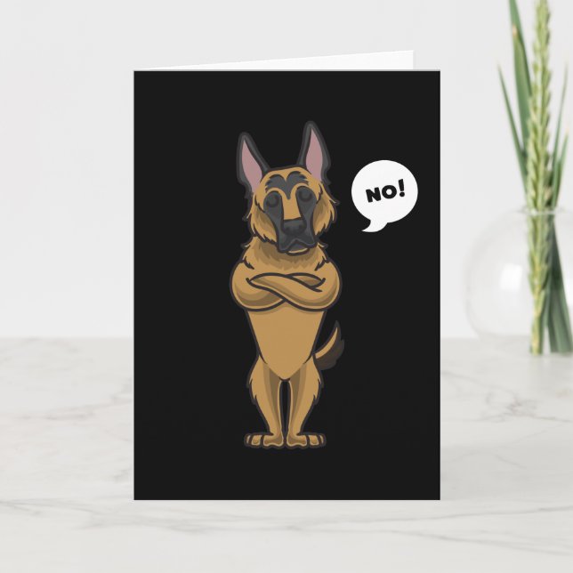 Stubborn german shepherd funny karte (Vorderseite)