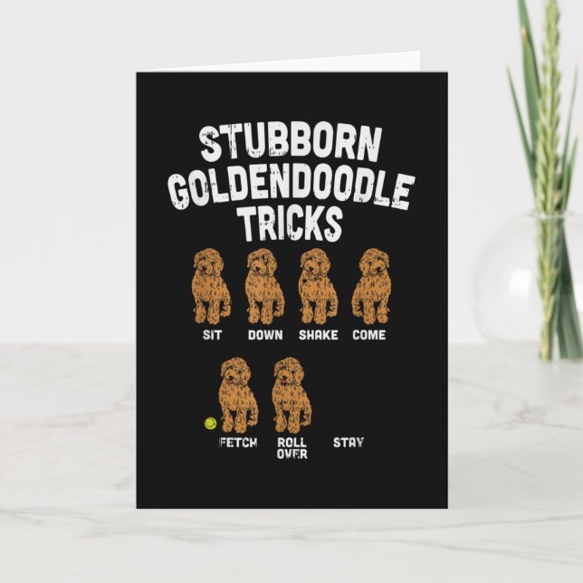 Stubborn Goldendoodle Tricks Funny Dog Trainer Mam Karte (Vorderseite)