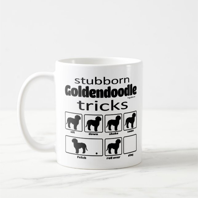 Stubborn Goldendoodle Tricks Kaffeetasse (Links)