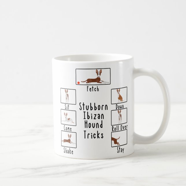 Stubborn Ibizan Hound Tricks Podenco Hundezucht Kaffeetasse (Rechts)