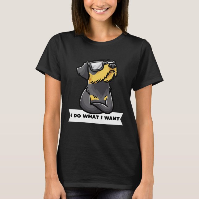 Stubborn Jagdterrier Dog funny T-Shirt (Vorderseite)