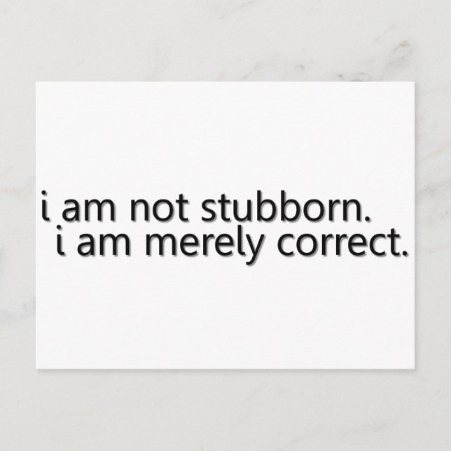 Stubborn Postkarte (Vorderseite)