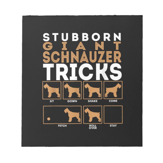 Stubborn Riesenschnauzer Dog Tricks Graphic Notizblock (Vorderseite)