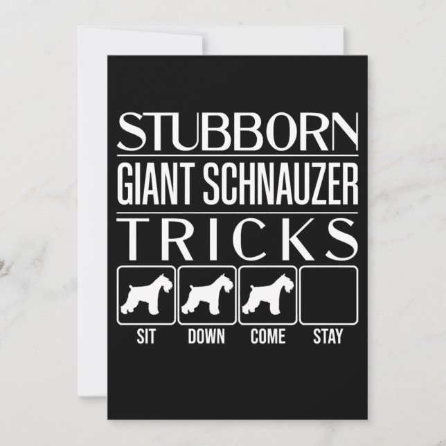 Stubborn, Riesenschnauzer, Funny Giant Schna Ankündigung (Vorderseite)
