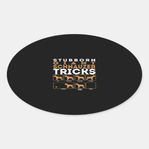 Stubborn-Riesenschnauzer-Hund-Tricks Grafik Ovaler Aufkleber