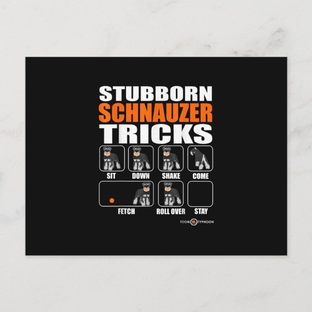 Stubborn Schnauzer Tricks Funny Schnauzer Geschenk Ankündigungspostkarte (Vorderseite)