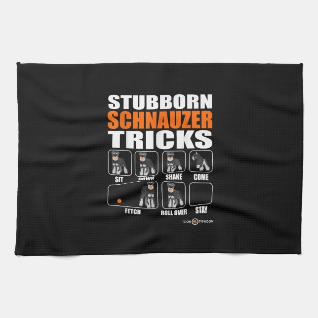 Stubborn Schnauzer Tricks Funny Schnauzer Geschenk Geschirrtuch (Horizontal)