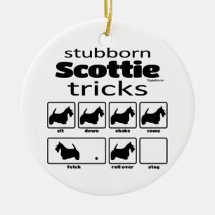 Stubborn Scottie Tricks Keramik Ornament