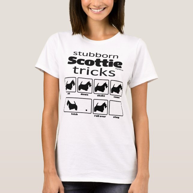 Stubborn Scottie Tricks T-Shirt (Vorderseite)