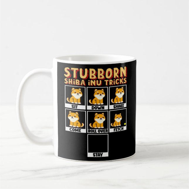 Stubborn Shiba Inu Tricks setzen Shake Come Roll Kaffeetasse (Links)