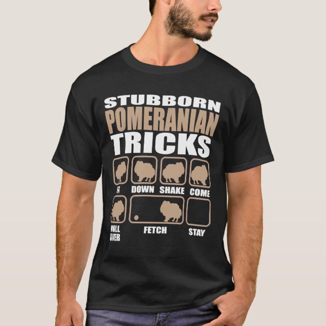 Stubborn Spitz Tricks Design T-Shirt (Vorderseite)