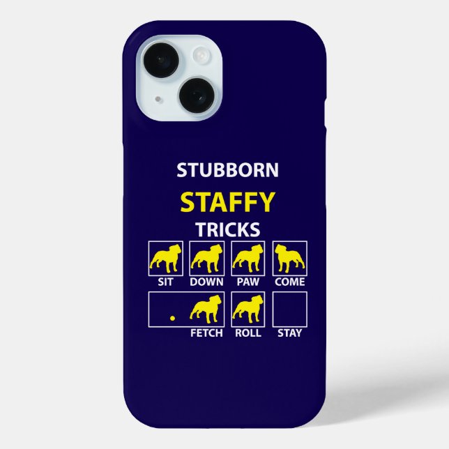 Stubborn Staffy Tricks Case-Mate iPhone Hülle (Rückseite)