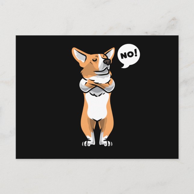 Stubborn Welsh Corgi Pembroke Postkarte (Vorderseite)