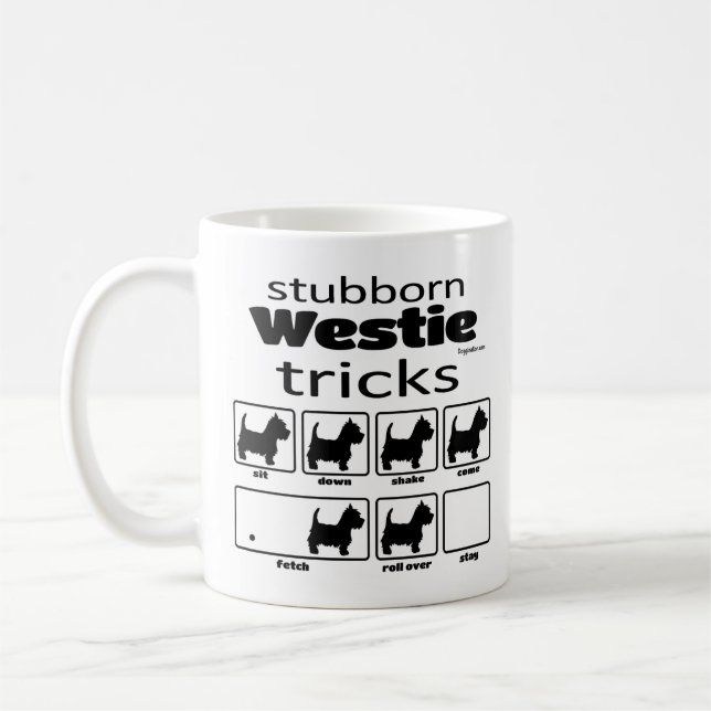 Stubborn Westie Tricks Kaffeetasse (Links)