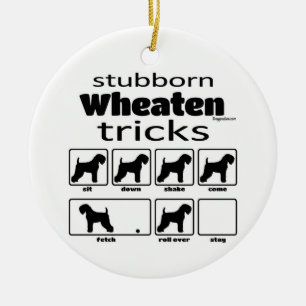 Stubborn Wheaten Tricks Keramik Ornament