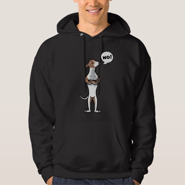 Stubborn Whippet Dog Hoodie (Vorderseite)
