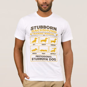 Stubbornes Dachshund-Trainingshandbuch Retro-Hunde T-Shirt