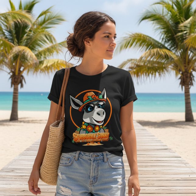 Stubbornly Sunny | Cool Cartoon Donkey  Tri-Blend Shirt (Von Creator hochgeladen)