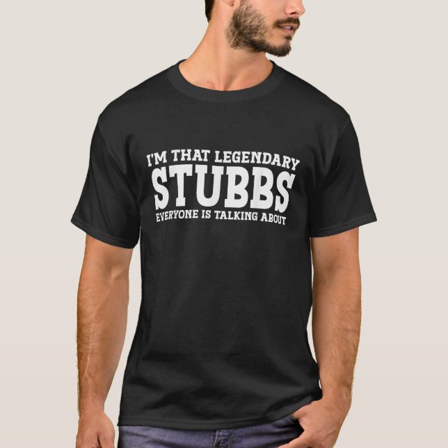 Stubbs Surname Funny Team Familie Nachname Stubbs T-Shirt (Vorderseite)