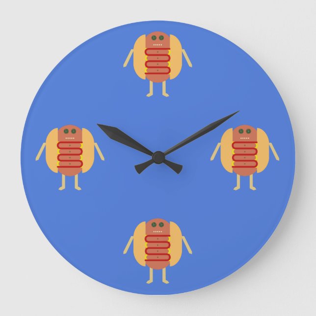 Stubby Lil Würstchen Große Wanduhr (Vorderseite)