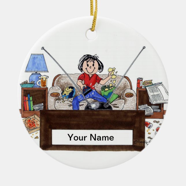 Stubenhocker - Frau Keramikornament (Vorne)