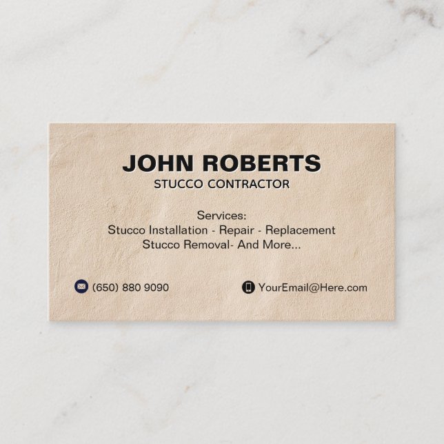 Stucco Business Card Construction Wall QR Code Visitenkarte (Vorderseite)