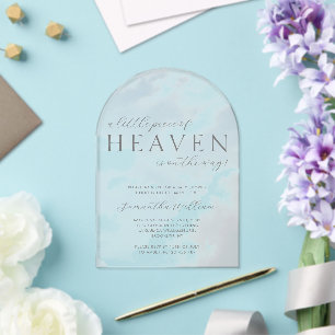 Stück des Himmel Baby Shower Acryl-Einladung Acryleinladungen