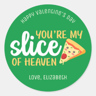 Stück des Himmels Lustige Pizza Süße Valentinstag Runder Aufkleber