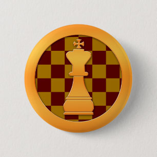 Stück Goldkönig-Schach Button