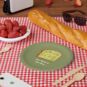 Stück Knoblauchbrot - Herby Side Dish - eigener Te Pappteller