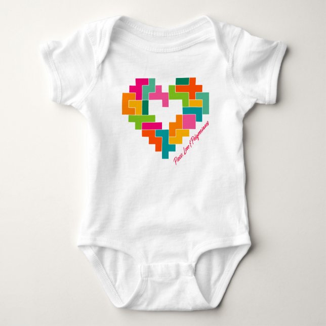Stück, Liebe und Polyominoie Baby-Shirt Baby Strampler (Vorderseite)