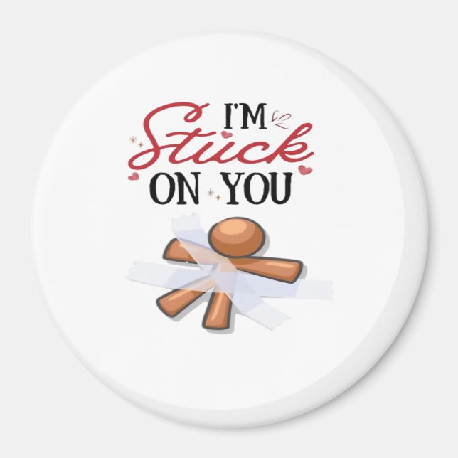 Stuck On You Modern Minimal Design  Magnet (Vorne)