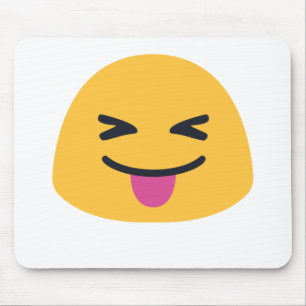 Stuck out Zunge geschlossene Augen Emoji Mousepad
