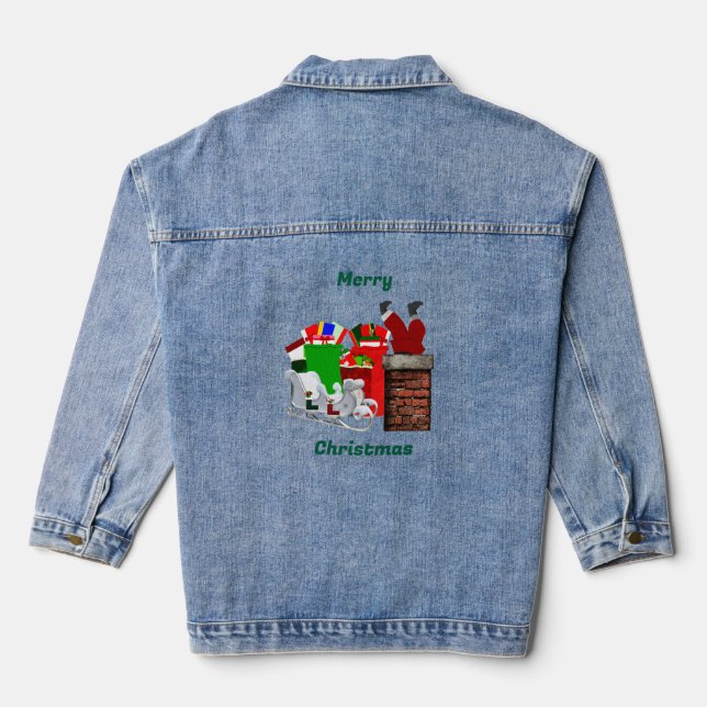 Stuck Santa Christmas Jacket Jeansjacke (Rückseite)