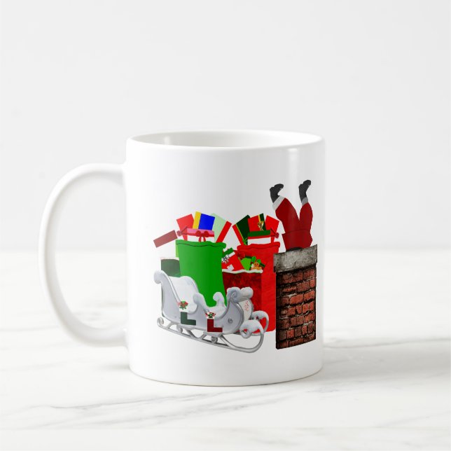 Stuck Santa Unisex Kaffeetasse (Links)