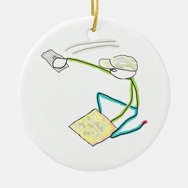 Stuckateur Stickman Keramik Ornament (Vorne)