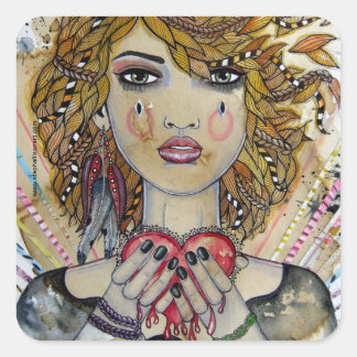 Stückchen Quadratischer Aufkleber