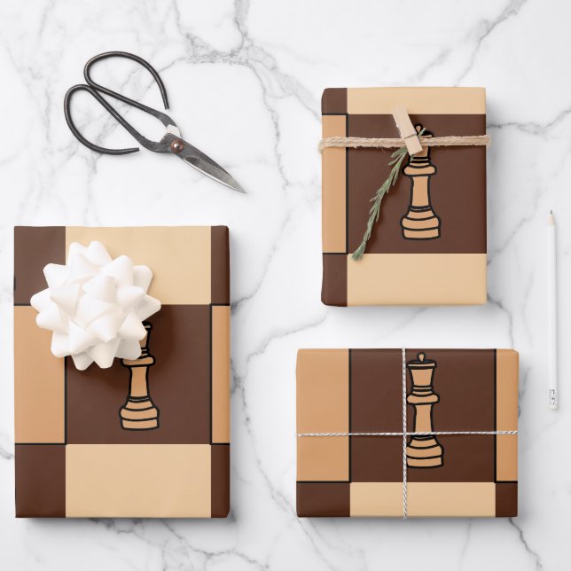 Stücke des Schachbretts Geschenkpapier Set (Vorderseite)