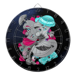 Stücke und Stücke - Dartboard mit Surreal-Puzzle Dartscheibe