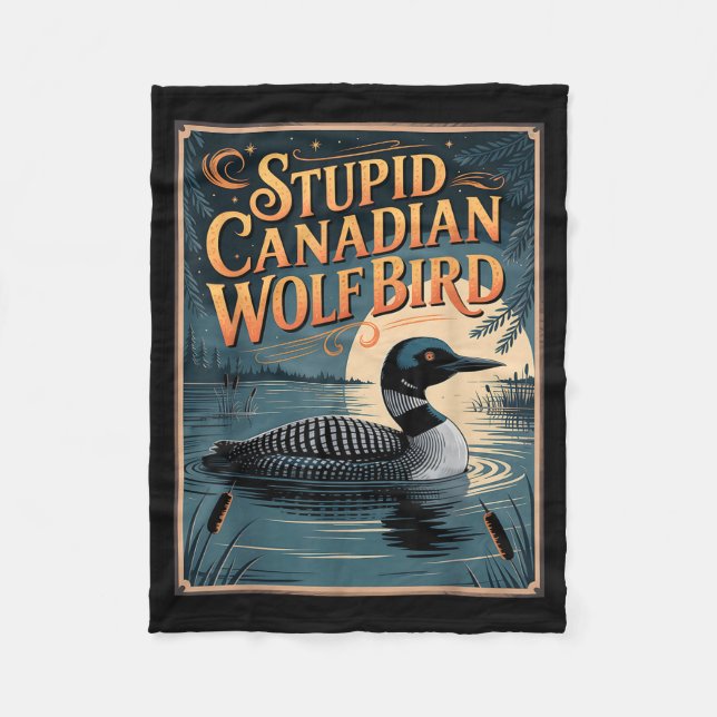 Stud Canadian Wolf Bird Funny Loon Humor  Fleecedecke (Vorderseite)