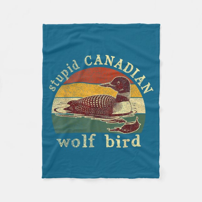 Stud Canadian Wolf Funny Loon Bird Loons Meme Humo Fleecedecke (Vorderseite)