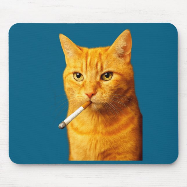 Stud Cool Funny Cat Meme Smoking Cat Cigarette  Mousepad (Vorne)