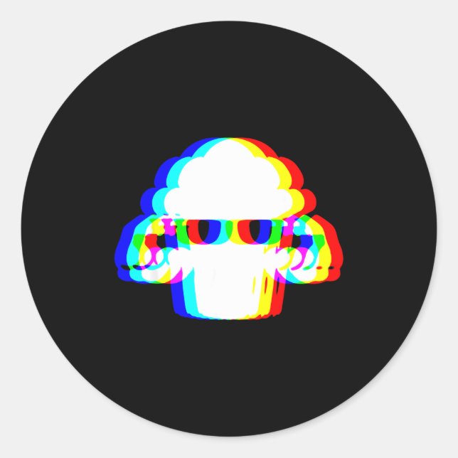 Stud Muffin Lustiger Muffin Varwave Edm Cyber Glit Runder Aufkleber (Vorderseite)
