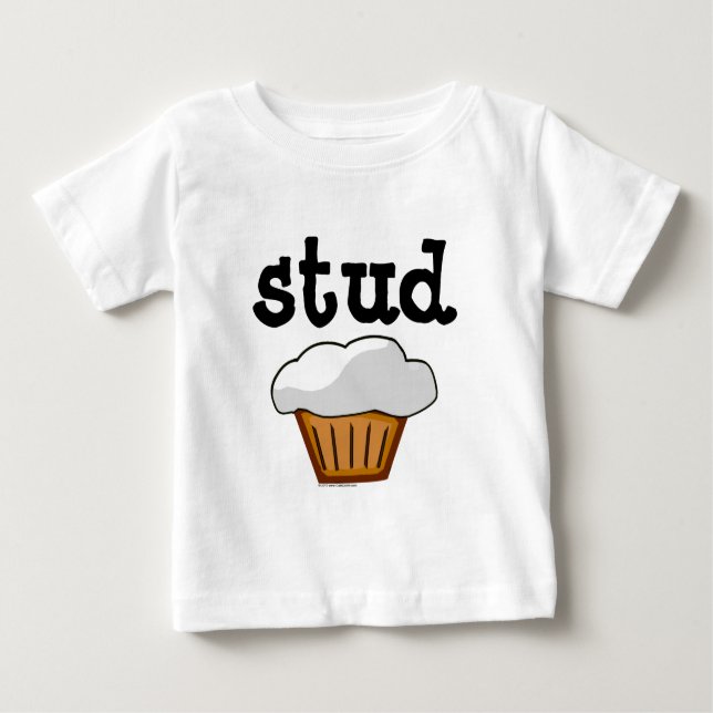 Stud Muffin, Niedlicher Funny Baked Good Baby T-shirt (Vorderseite)