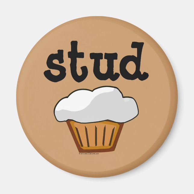 Stud Muffin, Niedlicher Funny Baked Good Magnet (Vorne)
