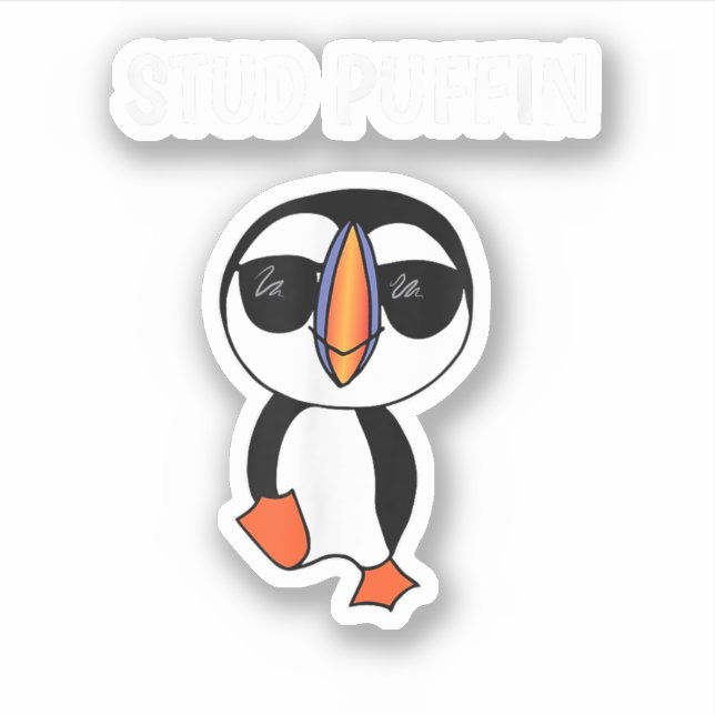 Stud Puffin Funny Bird Aufkleber (Vorderseite)
